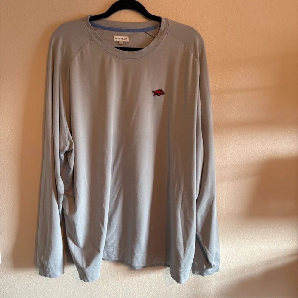 Peter Millar Arkansas Razorbacks Crewneck Pullover Men's 3XL Gray